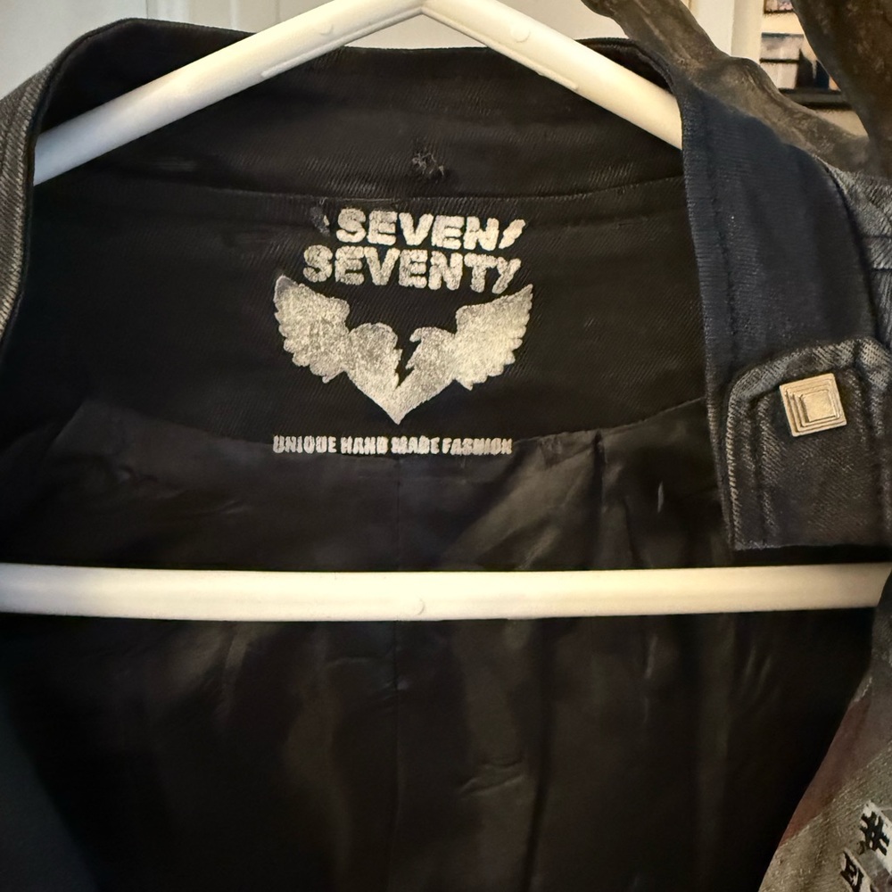 Seven7 Black Studded Denim/Jean Jacket - Picture 2 of 5